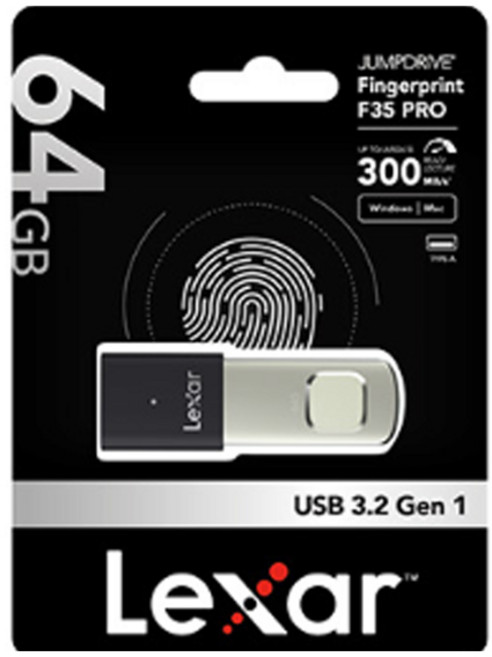 렉사 USB 3.2 초고속 지문인식 보안 USB 메모리 F35 Pro, 64GB, 1개