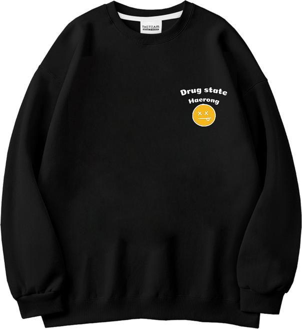 더팀 XX스마일 오버핏 특양면 맨투맨