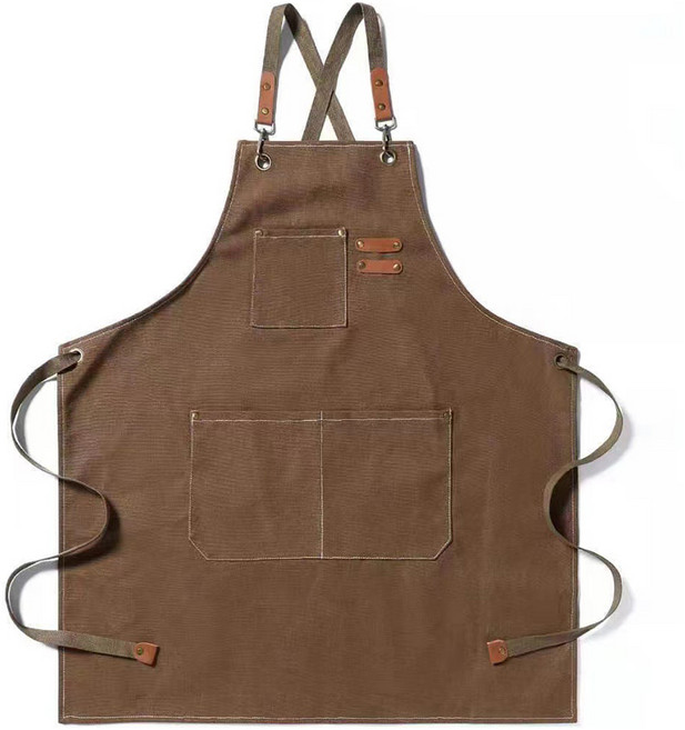 알로데 엣지 포켓 작업 미술 앞치마, TYPE04 브라운