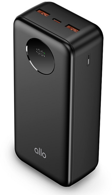 알로코리아 대용량 고속 충전 보조배터리 C타입 30000mAh, allo3007PD, 블랙