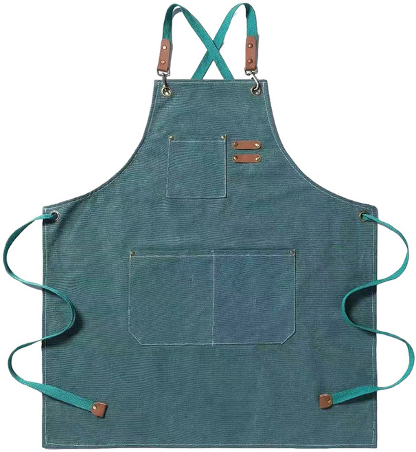 알로데 엣지 포켓 작업 미술 앞치마, TYPE03 블루그린