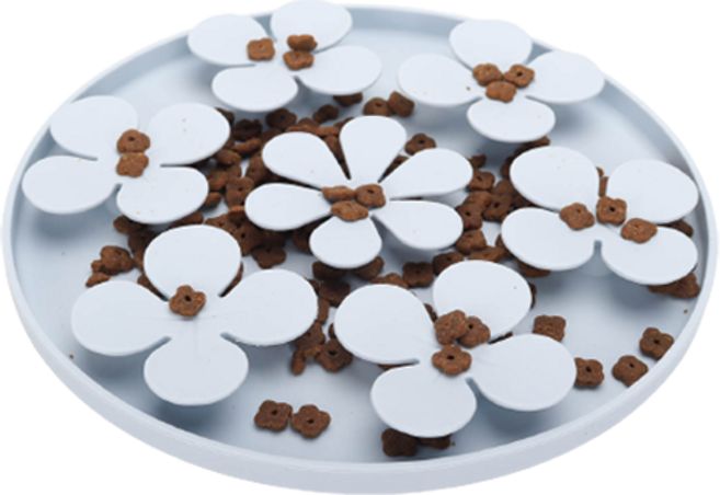 로이코 반려동물 플라워팟 슬로우 급체방지 식기, 스카이블루, 1개