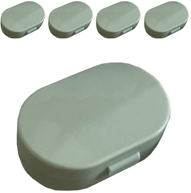 블랙트리 라운드 휴대용 렌즈 케이스, 그린, 5개