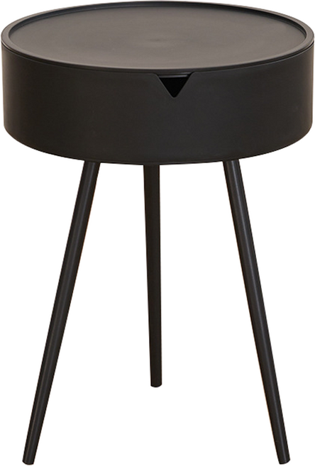 에버하우스 사이드 원형 티테이블 소파 협탁, 블랙, 1개