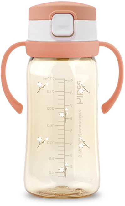 하이비 유아용 PPSU 에잇벤트 원터치 빨대컵, 270ml, 1개, 목화코랄