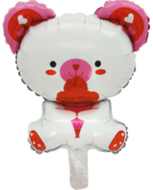 타이탄 프리미엄 잔치 파티 동물 풍선, 미니 장미 곰돌이, 1개