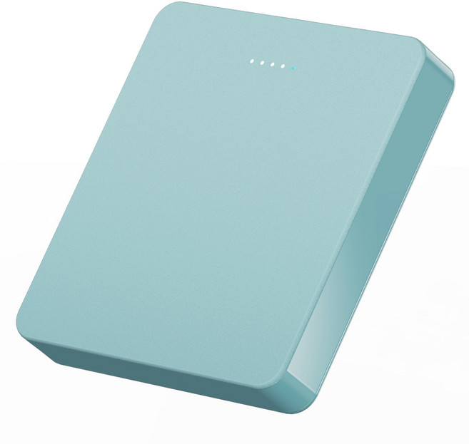 제이원 맥세이프 마그네틱 자석 미니 고속 보조배터리 5000mAh, DZ-MS5000, 민트
