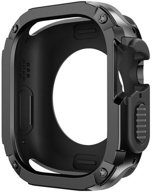 푸트로랩 애플워치 PC + TPU 서프트 범퍼 케이스, 블랙, 1개