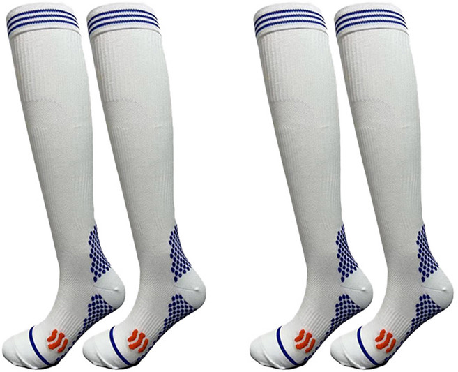 에델린 논슬립 공용 스포츠 압박 니삭스 양말 세트, 화이트, 2개