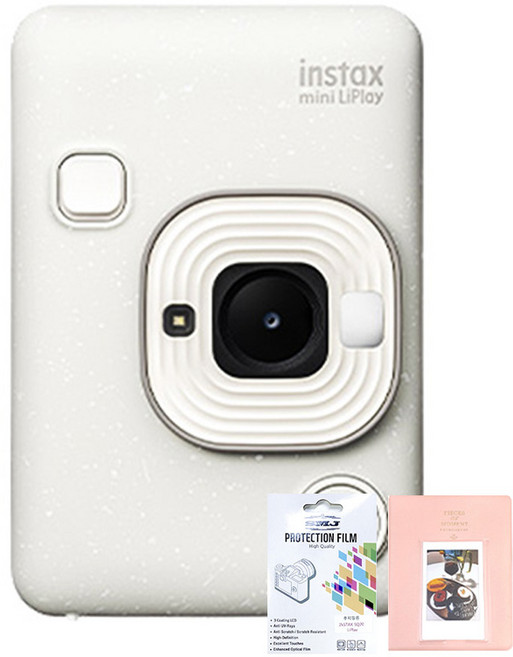 인스탁스 미니 리플레이 C타입 즉석카메라 미스티화이트 + 액정보호필름 + 마카롱 2단 앨범 랜덤발송 세트, 1개