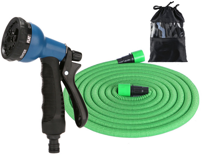 키친이레 고압 다기능 분사 일반 매직호스 15m + 8기능 고압 분사기 세트, 혼합색상, 1세트