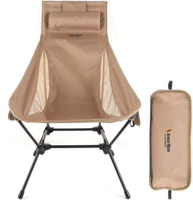 브리즈문 스퀘어 경량 롱 릴렉스 체어 캠핑의자 + 보관가방, 탄 베이지, 1세트