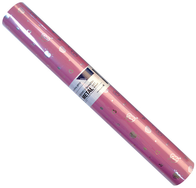 모닝글로리 8000 롤 메탈포장지 하트 중 375mm x 20m, 랜덤발송, 1개