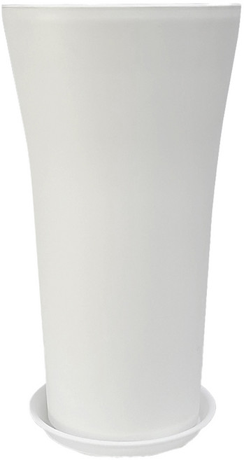 데일드 플라스틱 인테리어 대형 비너스 화분 2호 + 받침 세트, 화이트, 1개