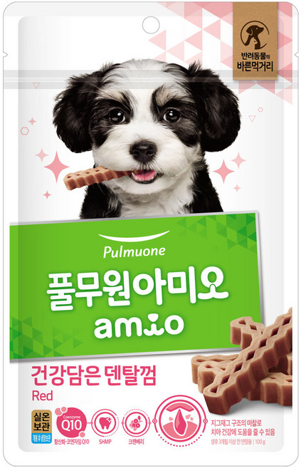 풀무원아미오 강아지 건강담은 덴탈껌, 레드, 100g, 1개