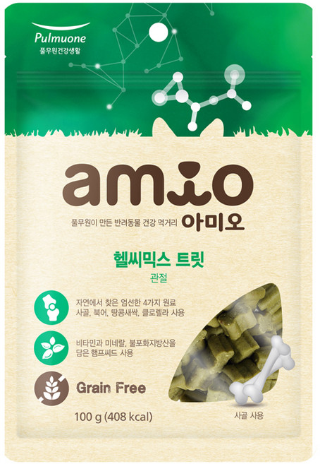 풀무원아미오 강아지 헬씨믹스 트릿 영양제, 100g, 뼈/관절강화, 1개