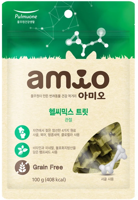 풀무원아미오 강아지 헬씨믹스 트릿 영양제, 100g, 뼈/관절강화, 1개 - 쿠팡