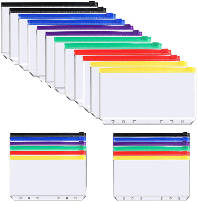 마다꾸미 다이어리 지퍼백 속지 컬러, 24개, 1개입