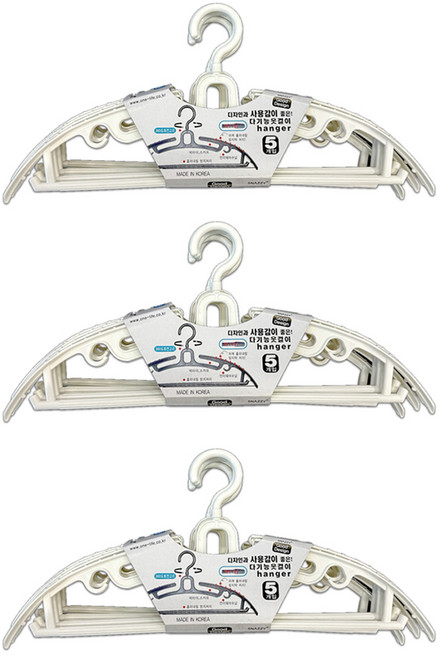 스내지 다기능 옷걸이 5p, 화이트, 3개