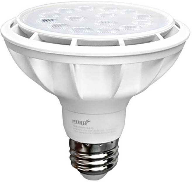 번개표 LED 집중형 램프 15W PAR30, 화이트바디 + 전구색, 1개