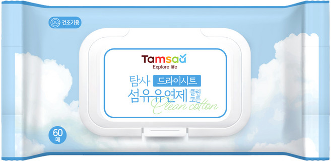 Tamsaa 衣物柔軟香氛烘衣片 棉花香, 60張, 1包