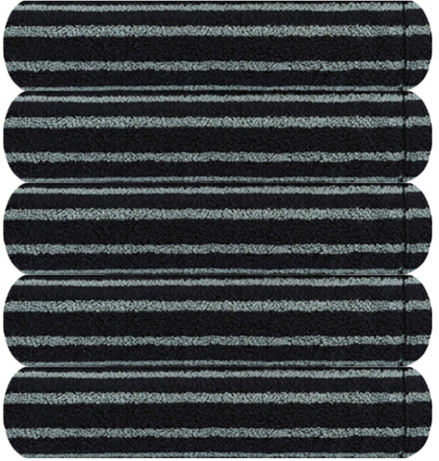 호텔컬렉션 스트라이프 솔리드 호텔수건 220g 30수 코마사, 검정, 5개