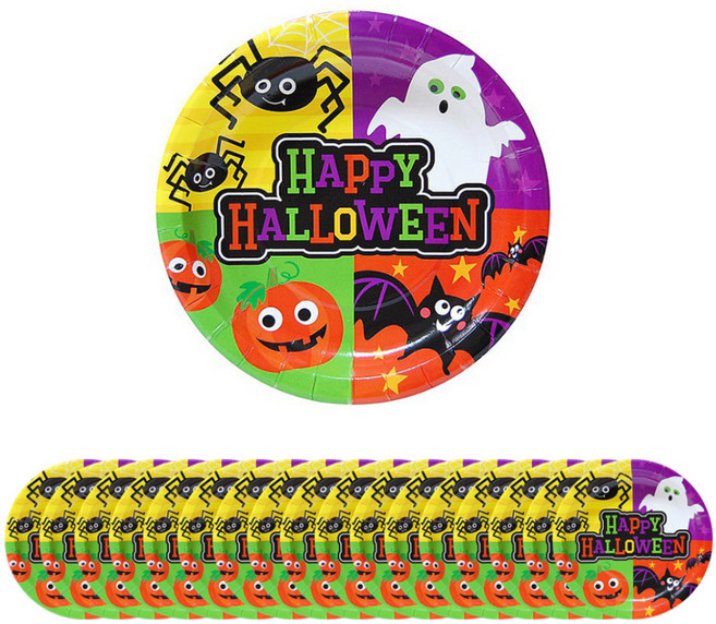 파티쇼 해피 할로윈 접시 파티 소품 6p, 혼합색상, 3개