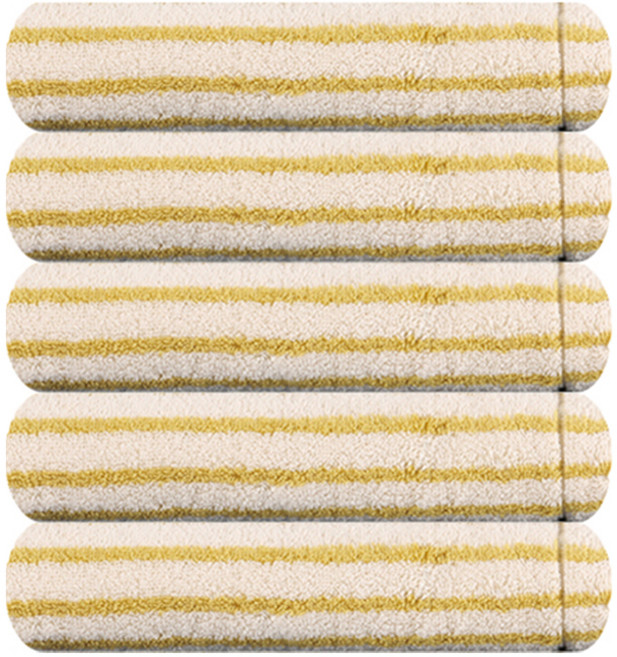 호텔컬렉션 스트라이프 솔리드 세면타올 220g 30수 코마사, 베이지, 5개