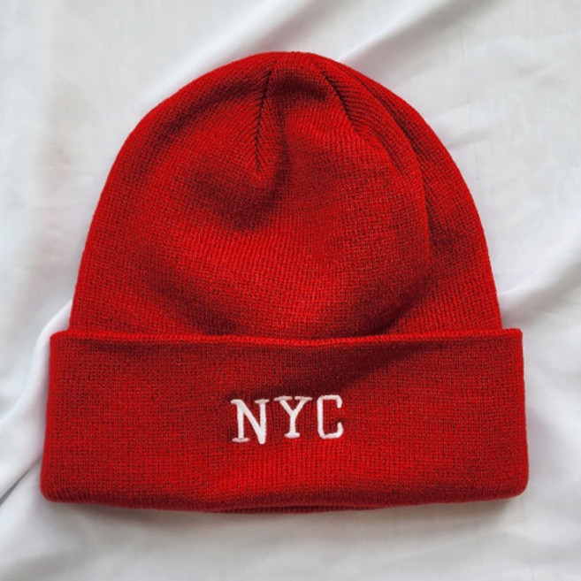 한스모자 nyc 자수 롱 & 숏 니트 비니