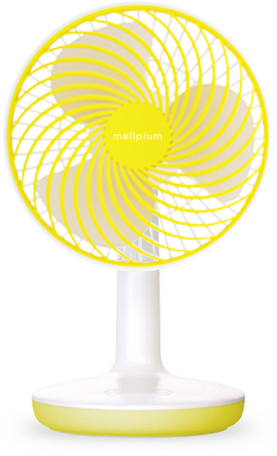 멜피움 무선 자동회전 탁상용선풍기, MPM-S236, 옐로우