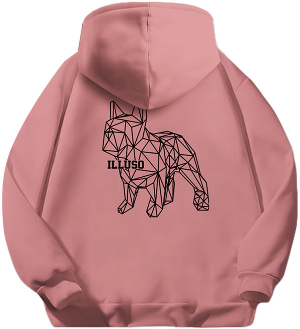 일루소 남녀공용 블랙도그 소프트 특양면 후드티