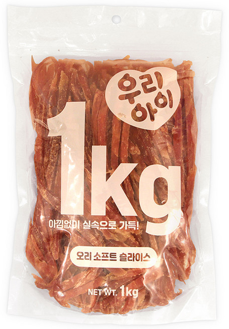 데이스포 강아지 우리아이 슬라이스, 오리 소프트, 1kg, 1개