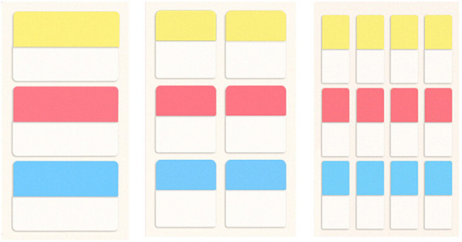 아이엔피 형광 인덱스 접착 메모 스티커 소 + 중 + 대, 1세트