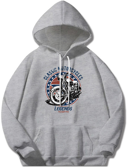 ILLUSO 中性款雙面棉印花連帽上衣