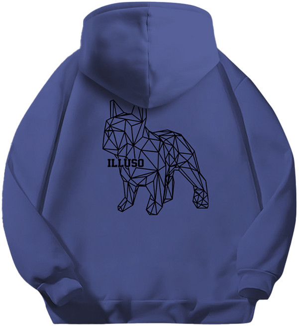 일루소 남녀공용 블랙도그 소프트 특양면 후드티