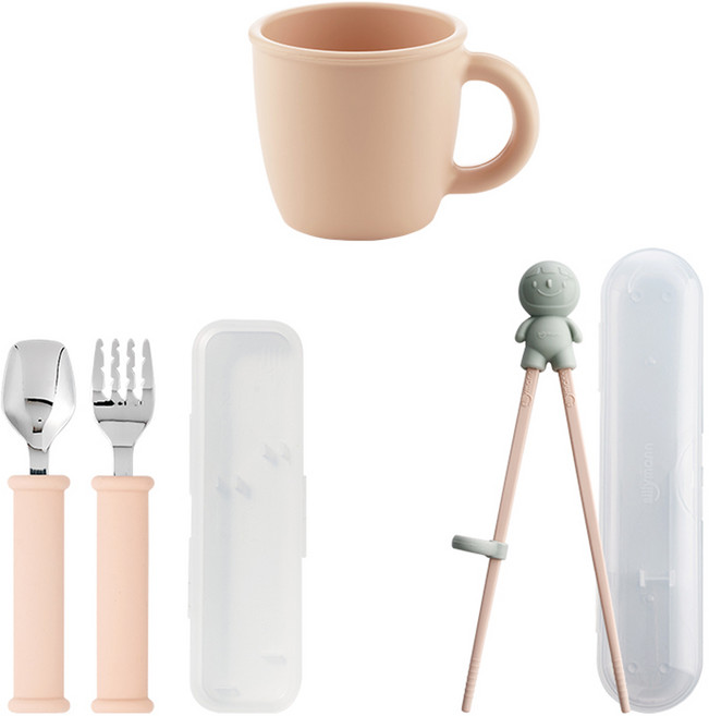 실리만 국내생산 크림 실리콘 등원 준비 세트 크림피치 1세트