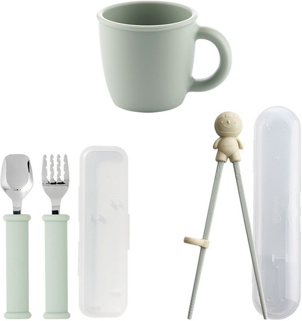 실리만 국내생산 크림 실리콘 등원 준비 세트 크림그린 1세트