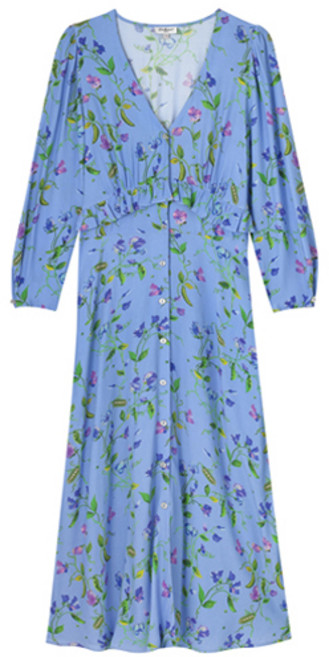 Cath Kidston 女款荷葉邊T恤 Sweet Pea 嫘縈連身裙, 丁香紫