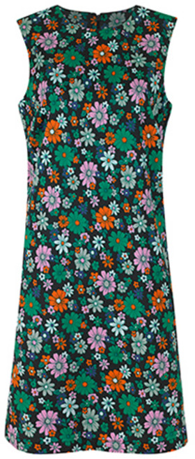 Cath Kidston 女款無袖襯衫 Petal 棉質洋裝, Forest Green