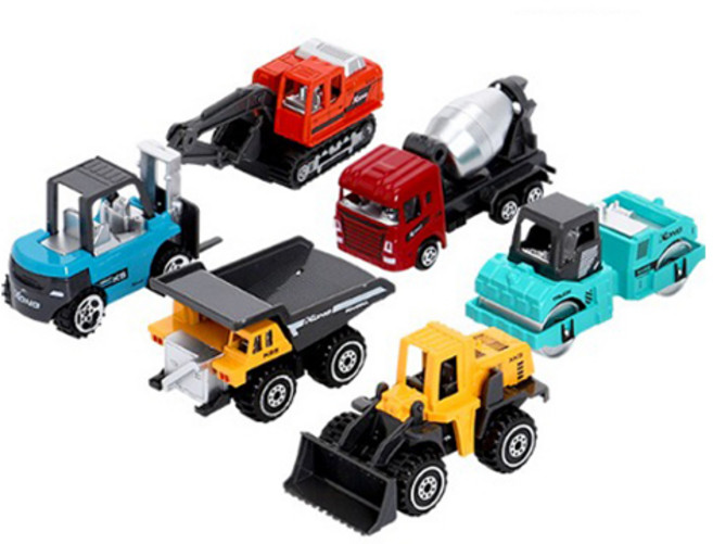 캐스비 플레이 파워 공사차 6종 세트, 혼합색상, 1개