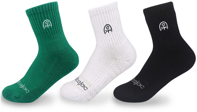 까스텔바작 컬러 자수 쿠션 양말 3족 세트 CSW-191, F, 1세트