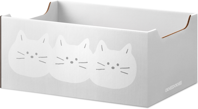 옥희독희 고양이 목이 편한 박스 스크래쳐, 세쌍둥냥, 1개