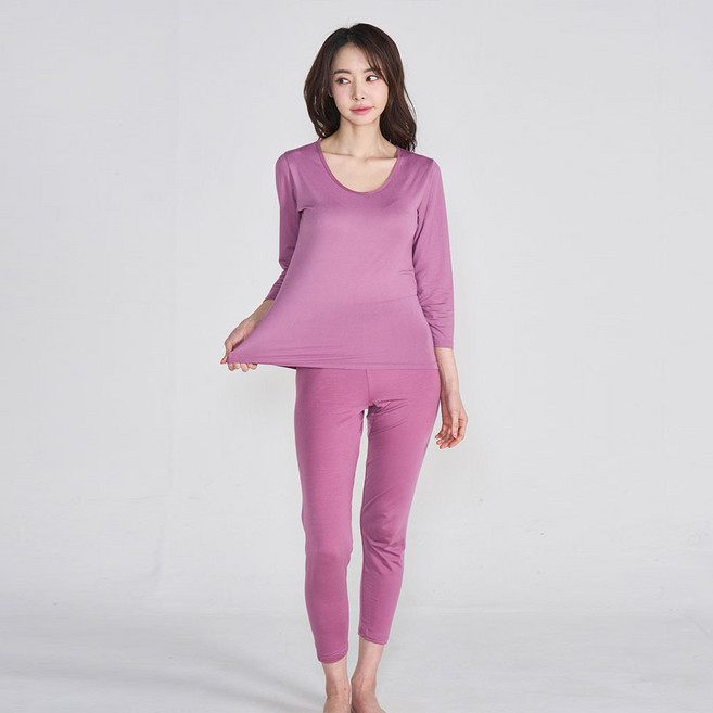 [국내생산]에이원 여성용 텐셀 소프트 내의 9부 상하의 세트