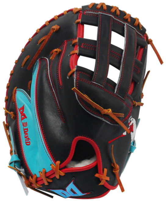 다비드 1루 미트 글러브 우투용 PA HS(BK/SB)F 24, 블랙 + 스카이블루, 1개