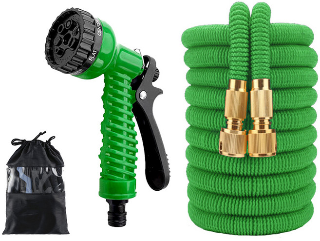 키친이레 고압 다기능 분사 금속 매직호스 15m + 7기능 고압 분사기 세트, 혼합색상, 1세트