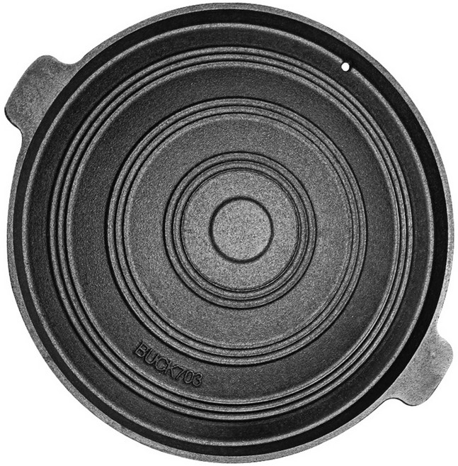 벅703 주물 무쇠솥뚜껑 캠핑 그리들, 1개