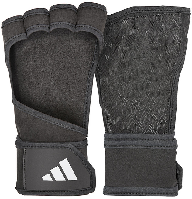 아디다스 오픈백 트레이닝 헬스 장갑 양손착용, 1세트, 블랙