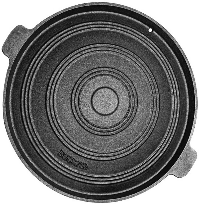 벅703 주물 무쇠솥뚜껑 캠핑 그리들, 1개