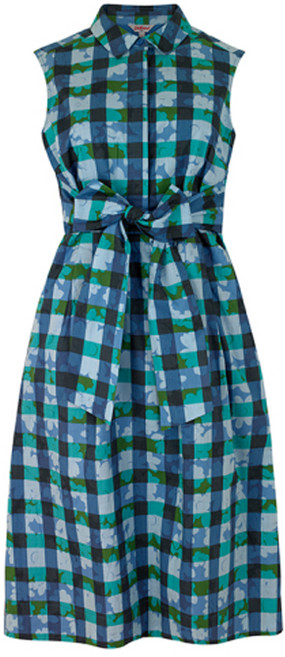 Cath Kidston Thai Flower Power 格紋棉質洋裝 CK-F105925917911259, Blue Grey