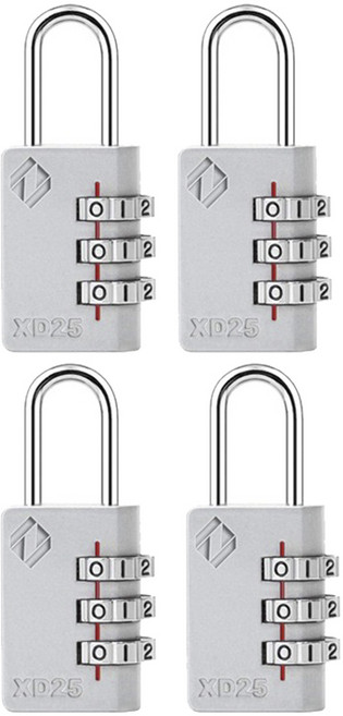 자커 다이얼 자물쇠 XD25 그레이, 4개